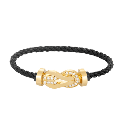 [Angela Jewellery]CHANCE LARGE 8 FIGURE BUCKLE HALF DIAMOND BRACELET GOLD