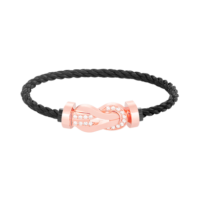 [Angela Jewellery]CHANCE LARGE 8 FIGURE BUCKLE HALF DIAMOND BRACELET ROSE GOLD