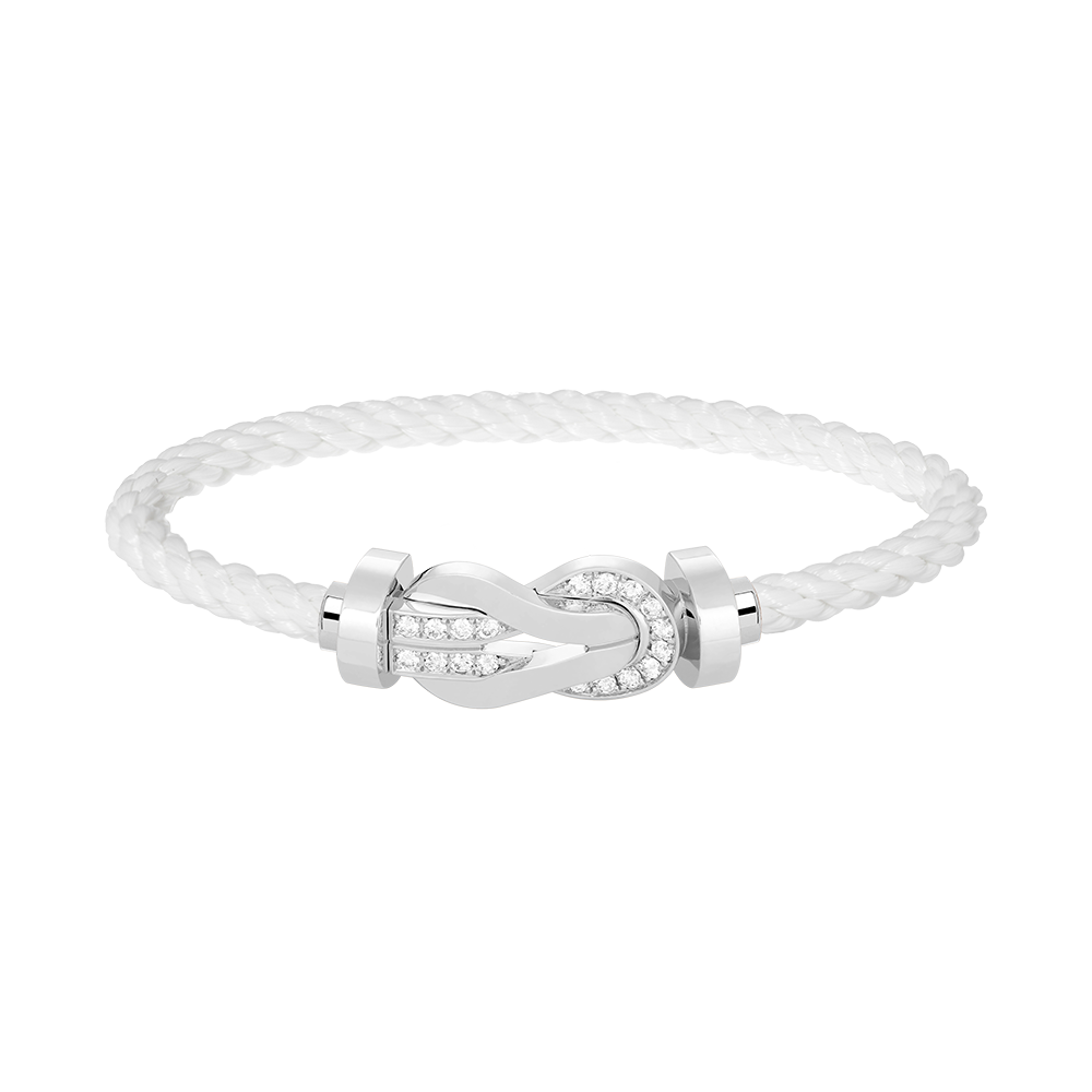 [Angela Jewellery]CHANCE LARGE 8 FIGURE BUCKLE HALF DIAMOND BRACELET SILVER