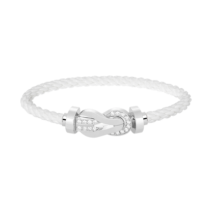 [Angela Jewellery]CHANCE LARGE 8 FIGURE BUCKLE HALF DIAMOND BRACELET SILVER