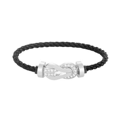 [Angela Jewellery]CHANCE LARGE 8 FIGURE BUCKLE HALF DIAMOND BRACELET SILVER