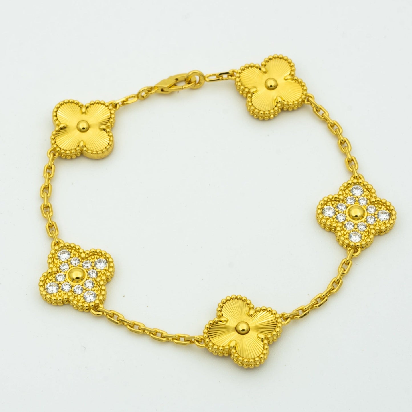 [Angela Jewellery]CLOVER BRACELET 5 MOTIFS GOLD DIAMOND