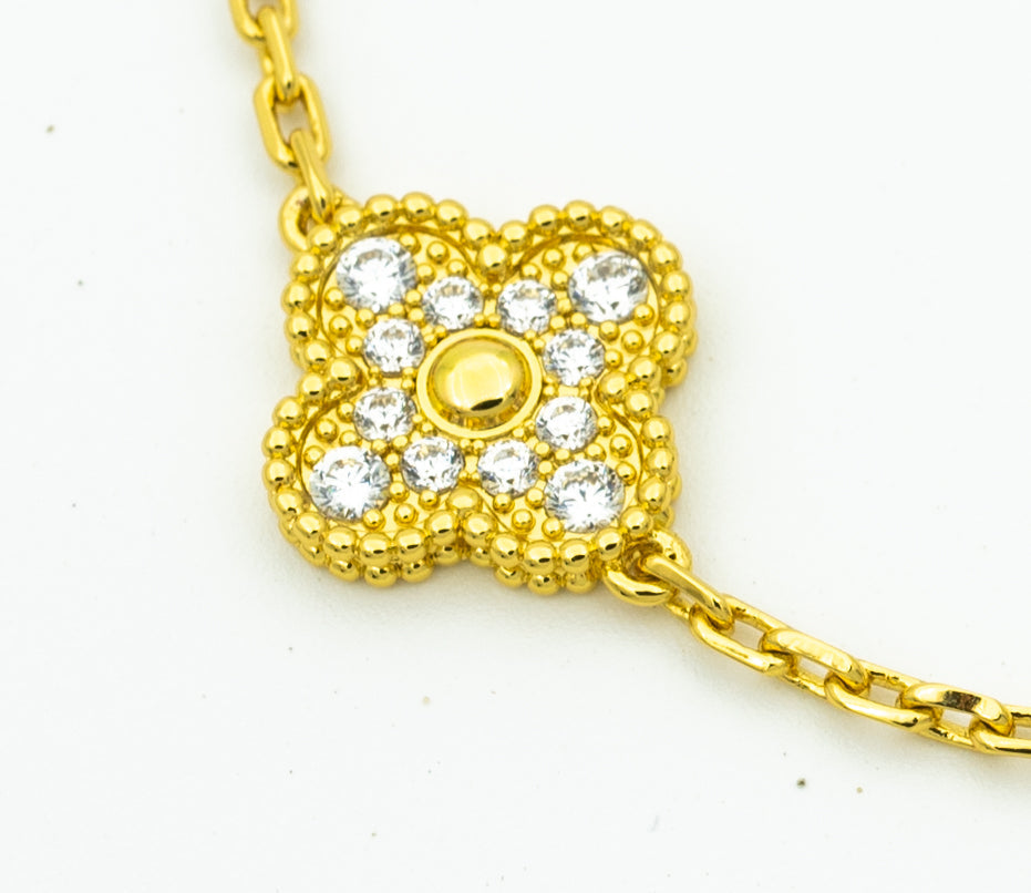 [Angela Jewellery]CLOVER BRACELET 5 MOTIFS GOLD DIAMOND