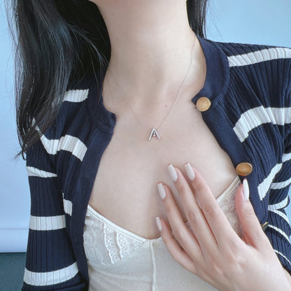 Angela Jewelry]Sparkling "A" Shape Necklace