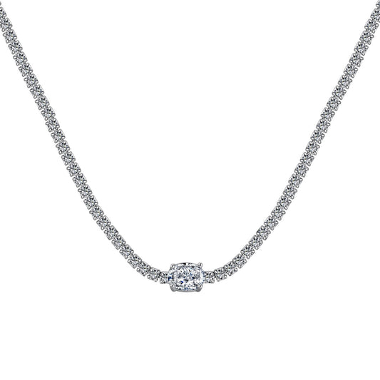 Angela Jewelry]1.0 Carat Shining Oval Cut Necklace