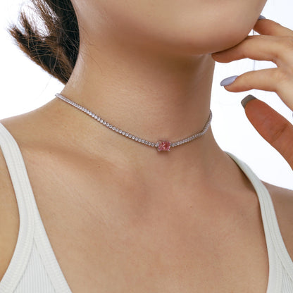 Angela Jewelry]2.0 carat Ornate Emerald Cut Necklace