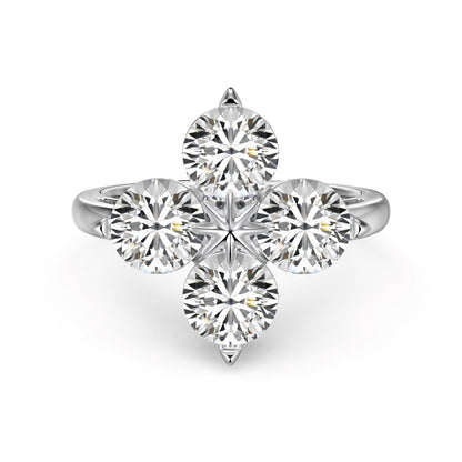 Angela Jewelry]Four-Leaf Clover Eight-Pointed Star Ring
