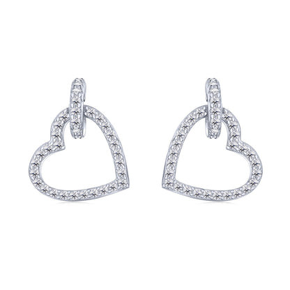 Angela Jewelry]Dainty Heart Shape Earrings