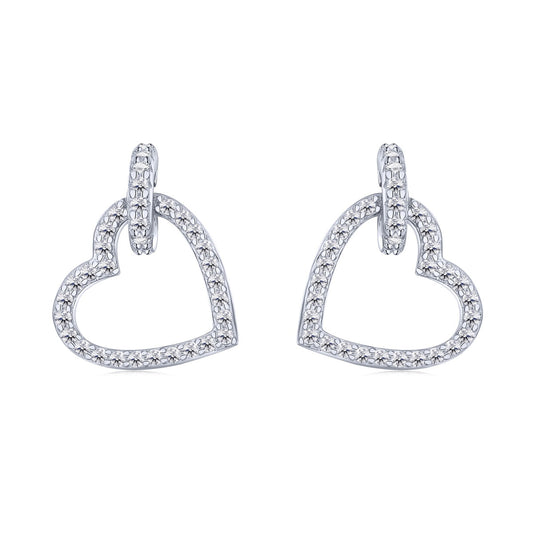 Angela Jewelry]Dainty Heart Shape Earrings