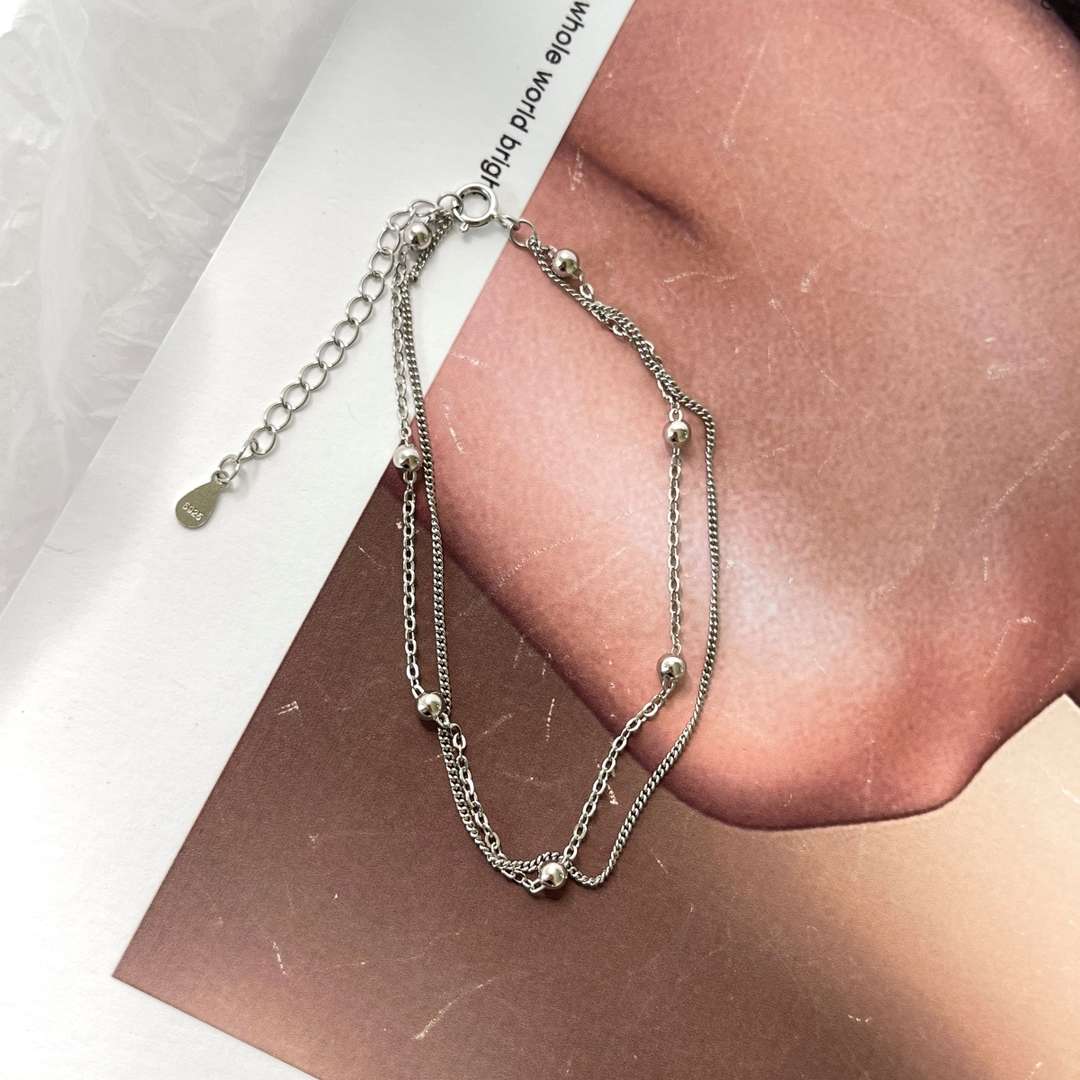 Angela Jewelry]Delicate Bead Double Layer Bracelet