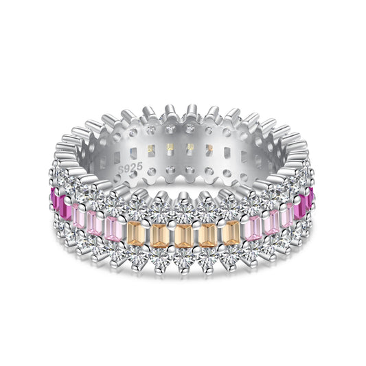 Angela Jewelry]Ornate Colorful Radiant Cut Daily Ring