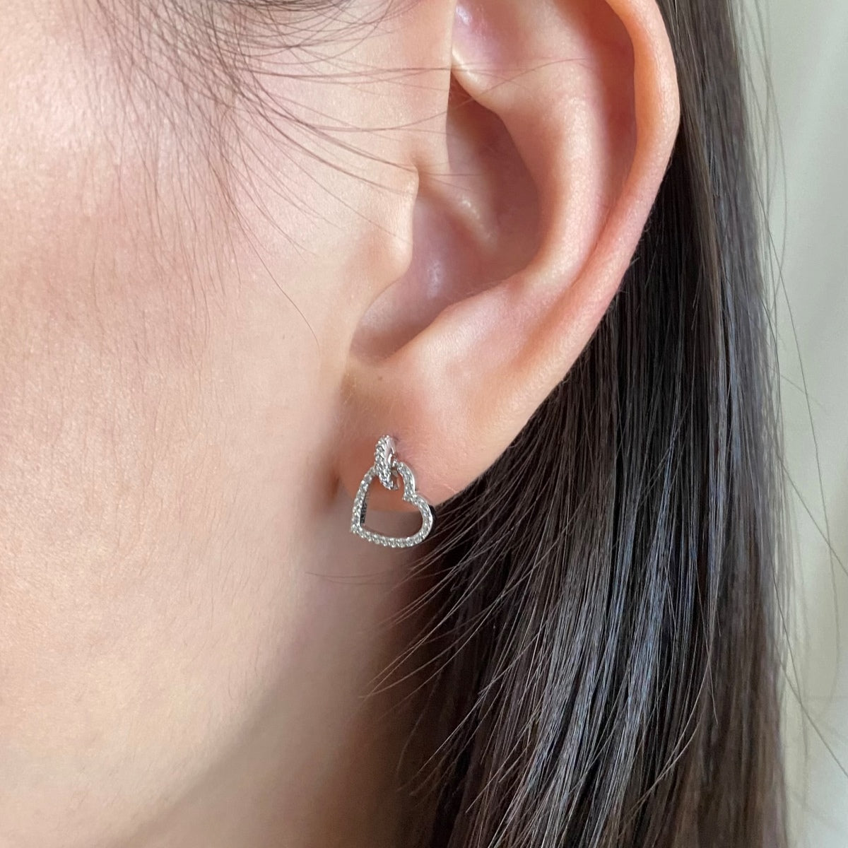 Angela Jewelry]Dainty Heart Shape Earrings