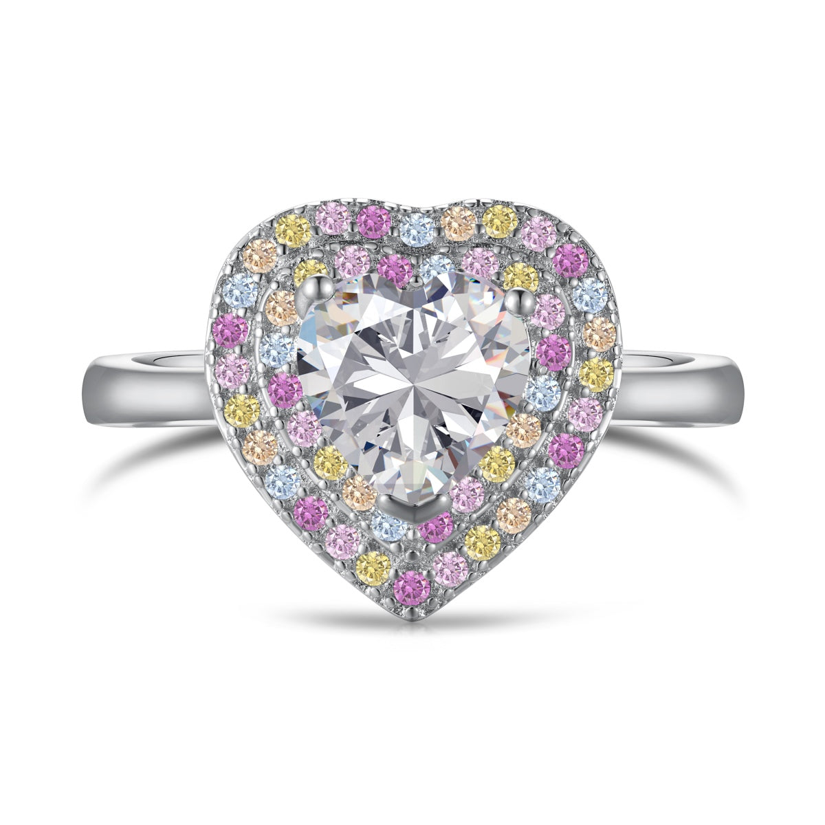 Angela Jewelry]Delicate Ebullient Heart Shape Wedding Ring