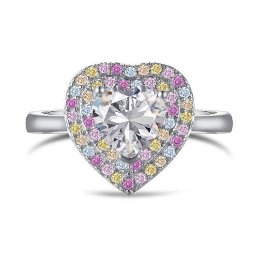 Angela Jewelry]Delicate Ebullient Heart Shape Wedding Ring