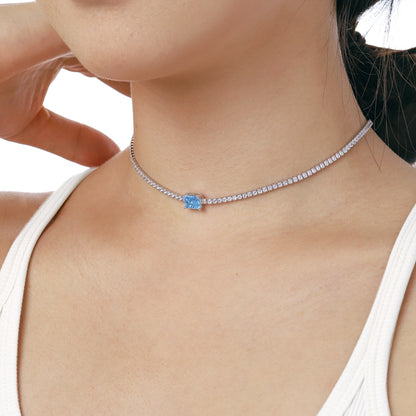 Angela Jewelry]2.0 carat Ornate Emerald Cut Necklace