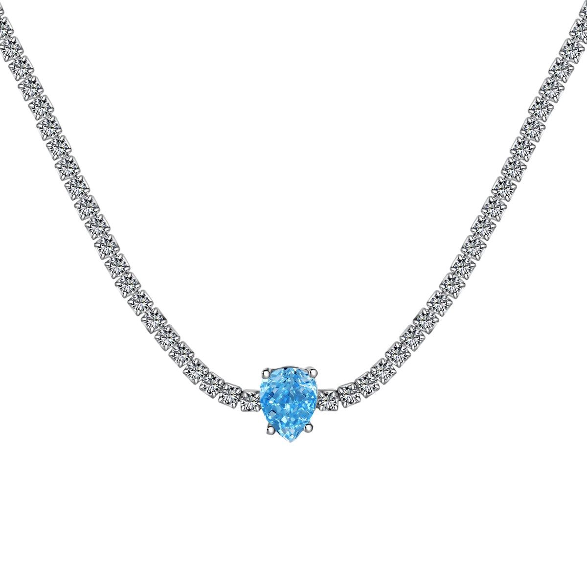 Angela Jewelry]1.0 carat Unique Pear Cut Tennis Necklace