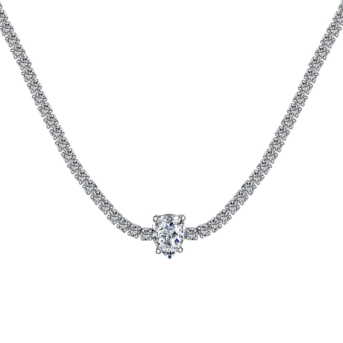 Angela Jewelry]1.0 carat Unique Pear Cut Tennis Necklace