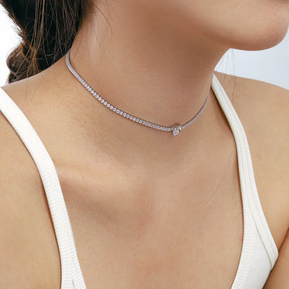 Angela Jewelry]1.0 carat Unique Pear Cut Tennis Necklace