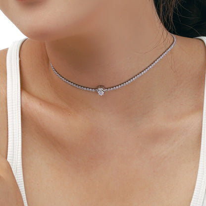 Angela Jewelry]1.0 carat Unique Pear Cut Tennis Necklace