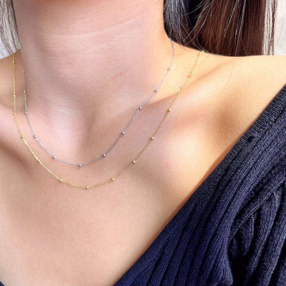 Angela Jewelry]Small Bead Clavicle Chain Simple Necklace