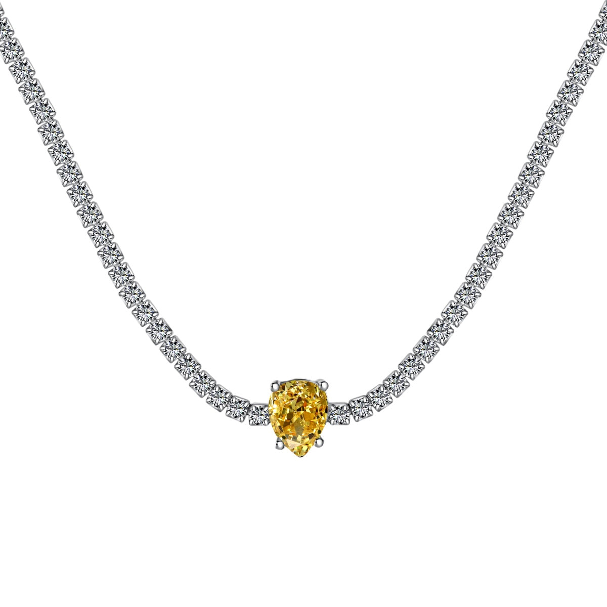 Angela Jewelry]1.0 carat Unique Pear Cut Tennis Necklace