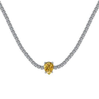 Angela Jewelry]1.0 carat Unique Pear Cut Tennis Necklace