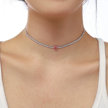 Angela Jewelry]1.0 carat Unique Pear Cut Tennis Necklace
