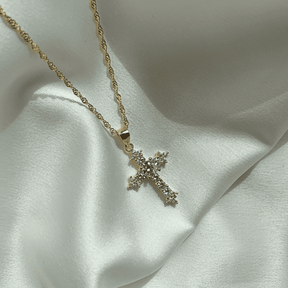 Angela Jewelry]Delicate Cross Shape Necklace