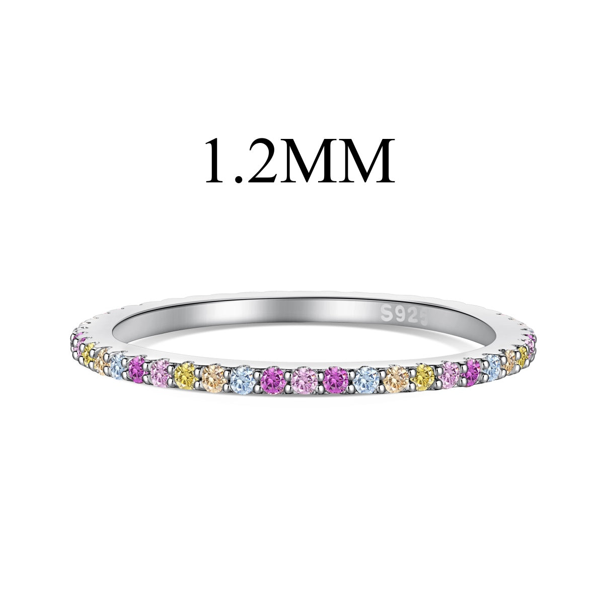 Angela Jewelry]Ornate Colorful Round Cut Tennis Ring