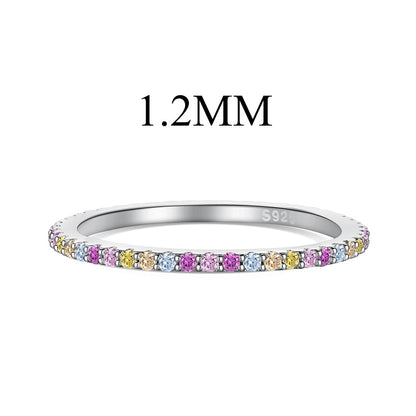Angela Jewelry]Ornate Colorful Round Cut Tennis Ring