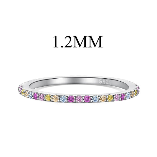 Angela Jewelry]Ornate Colorful Round Cut Tennis Ring