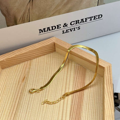 Angela Jewelry]Flat Snake Bone Chain Blade Necklace