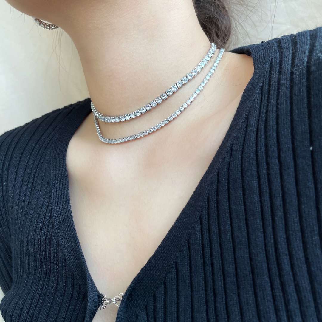Angela Jewelry]Elegant Tennis Chain Necklace