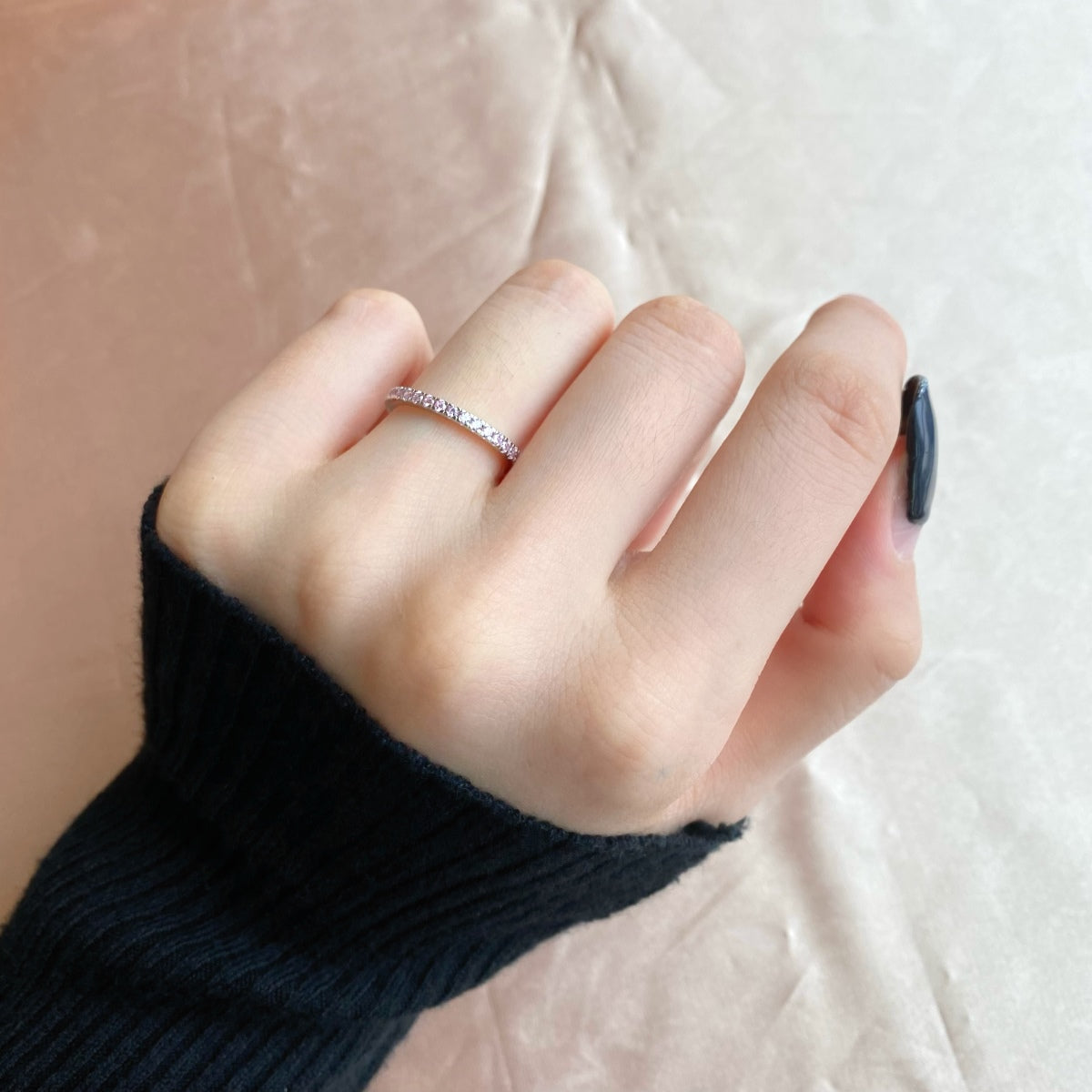 Angela Jewelry]Delicate Sparkling Round Cut Daily Ring