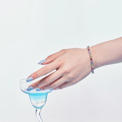 Angela Jewelry]Ornate Sparkling Multi Cut Party Bracelet