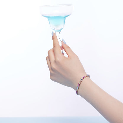 Angela Jewelry]Ornate Sparkling Multi Cut Party Bracelet