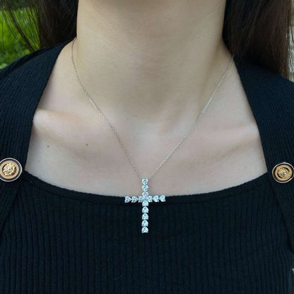 Angela Jewelry]Radiant Cross Shape Necklace