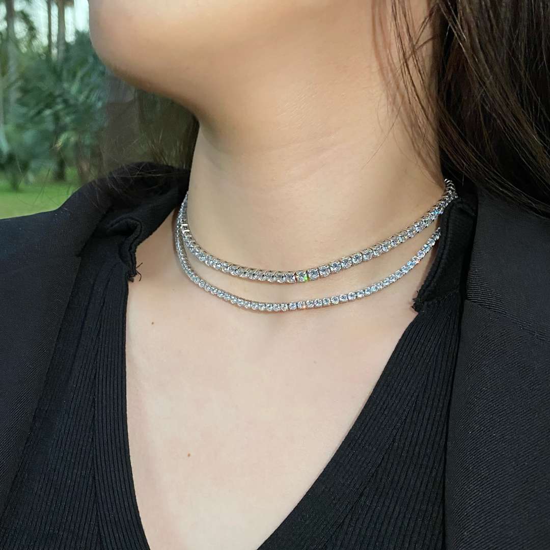 Angela Jewelry]Elegant Tennis Chain Necklace