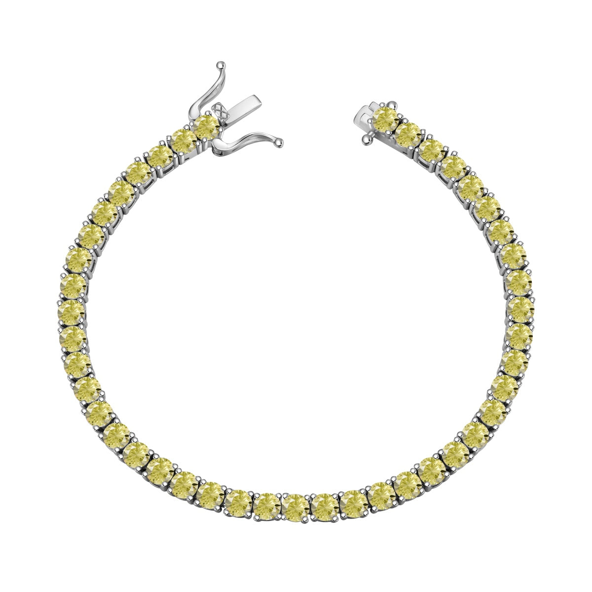 Angela Jewelry]Ornate Dazzling Round Cut Tennis Bracelet