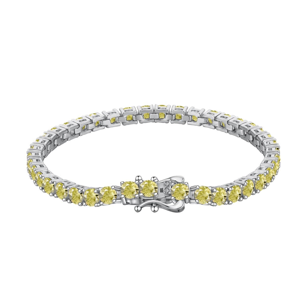 Angela Jewelry]Ornate Dazzling Round Cut Tennis Bracelet