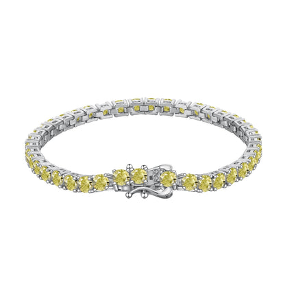 Angela Jewelry]Ornate Dazzling Round Cut Tennis Bracelet