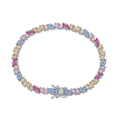 Angela Jewelry]Ornate Sparkling Multi Cut Party Bracelet