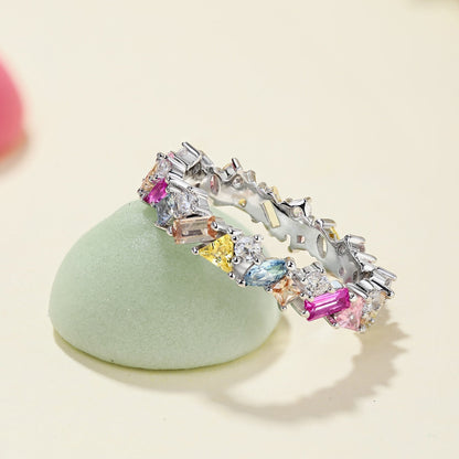 Angela Jewelry]Dazzling Polychromatic Multi cut Daily Ring