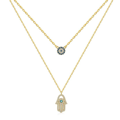 [Angela Jewellery]Angela Jewelleryn Eye Hamsa Palm Necklace