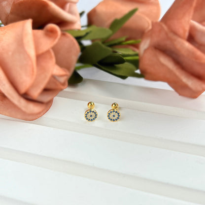 Angela Jewelry]Devil's Eye Ear Bone Nail Earrings