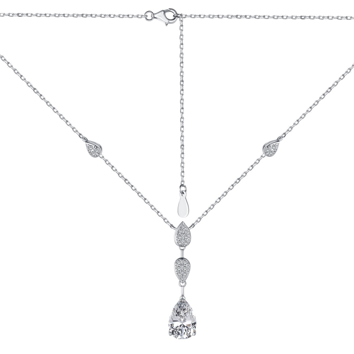Angela Jewelry]Dazzling Pear Cut Necklace