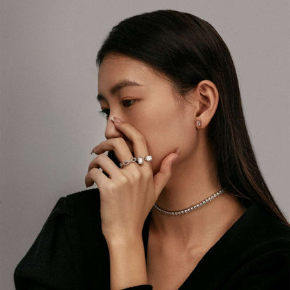 Angela Jewelry]Elegant Tennis Chain Necklace