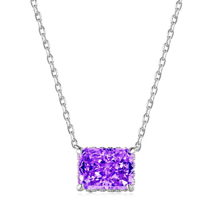 Angela Jewelry]Luxurious Square Shape Colorful Necalack