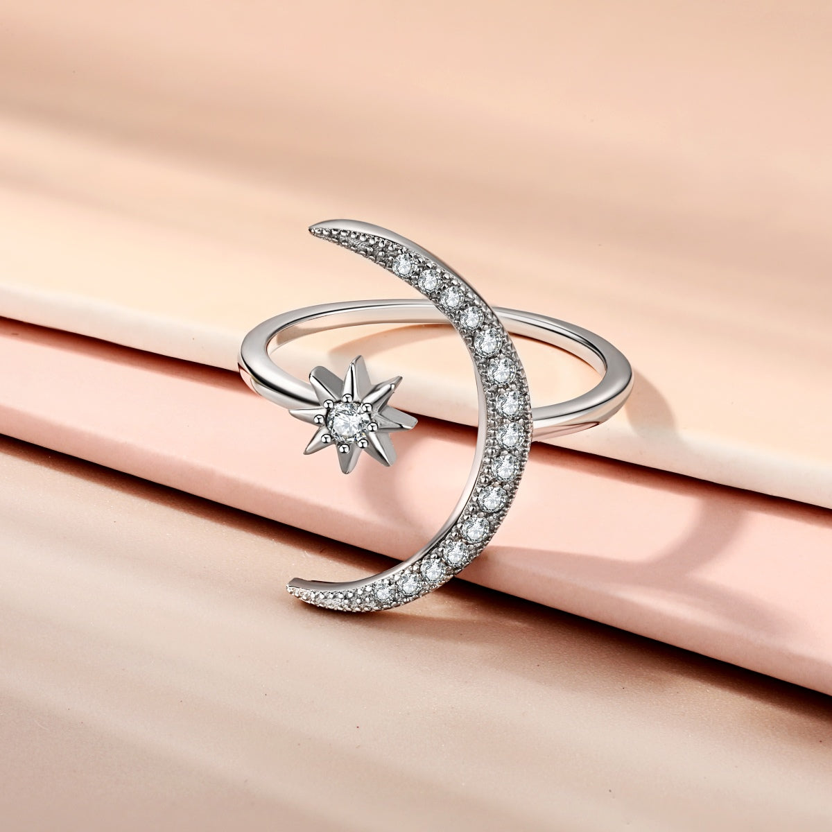 Angela Jewelry]Eternity Moon & Star Ring