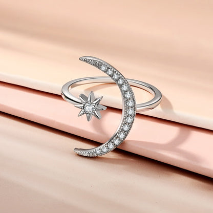 Angela Jewelry]Eternity Moon & Star Ring